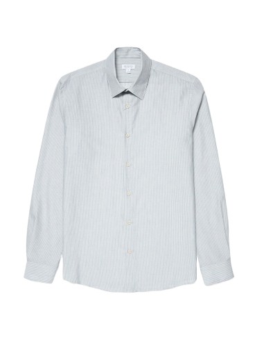 Sunspel Cotton Cashmere Shirt Light Blue / White en stock